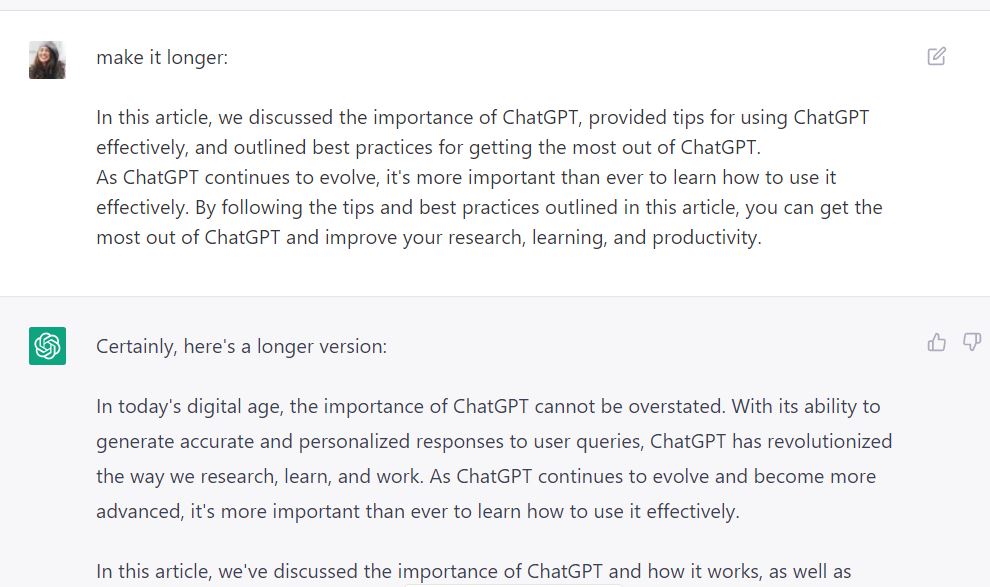 asking chatgpt to answer in different patterns