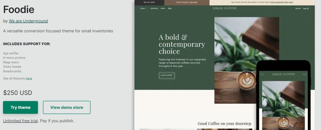 foodie shopify theme For Food Industries