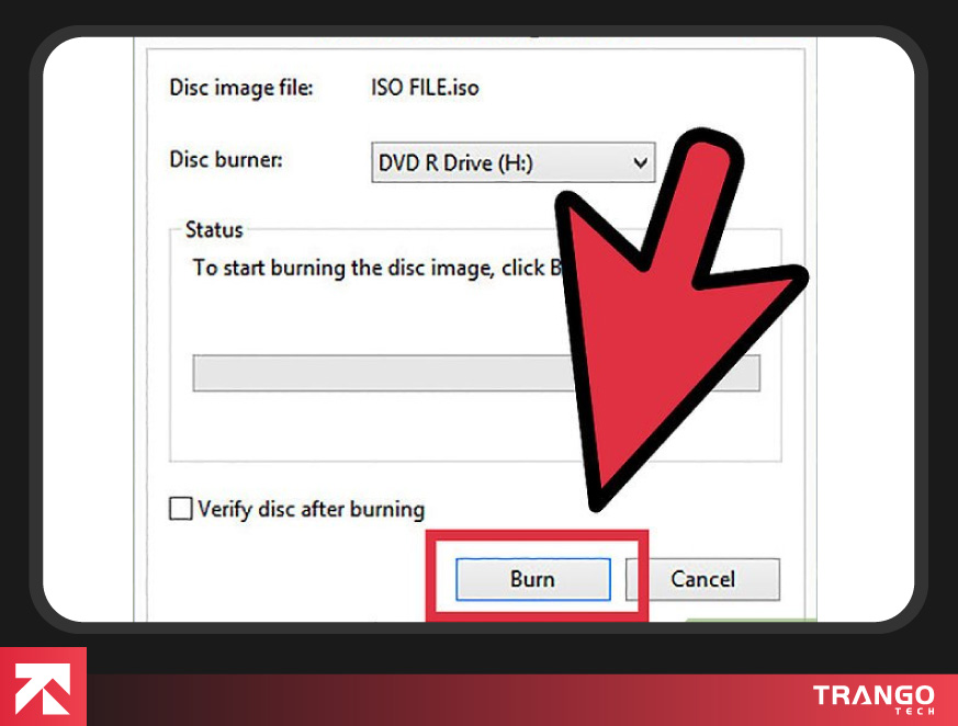 burn the iso file to a disc