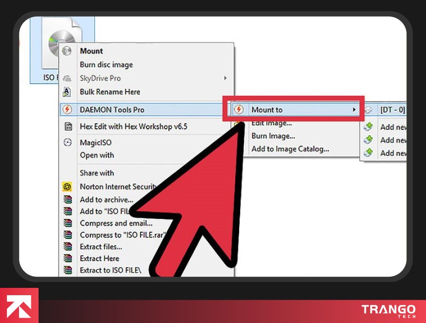 mount converted iso file