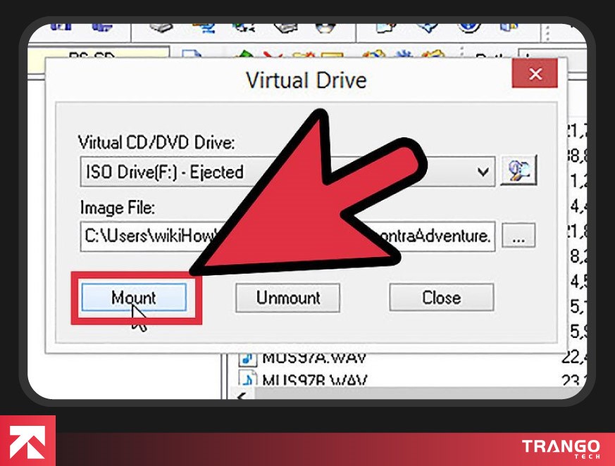 mount the image to the virtual drive