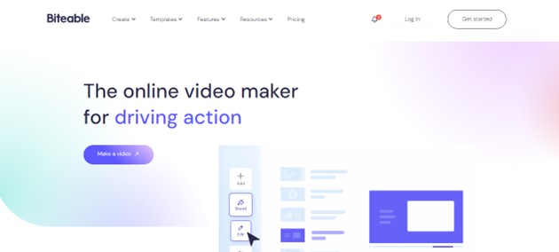 screenshot of biteable website