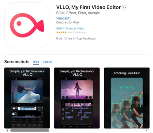 VLLO video editor screenshot