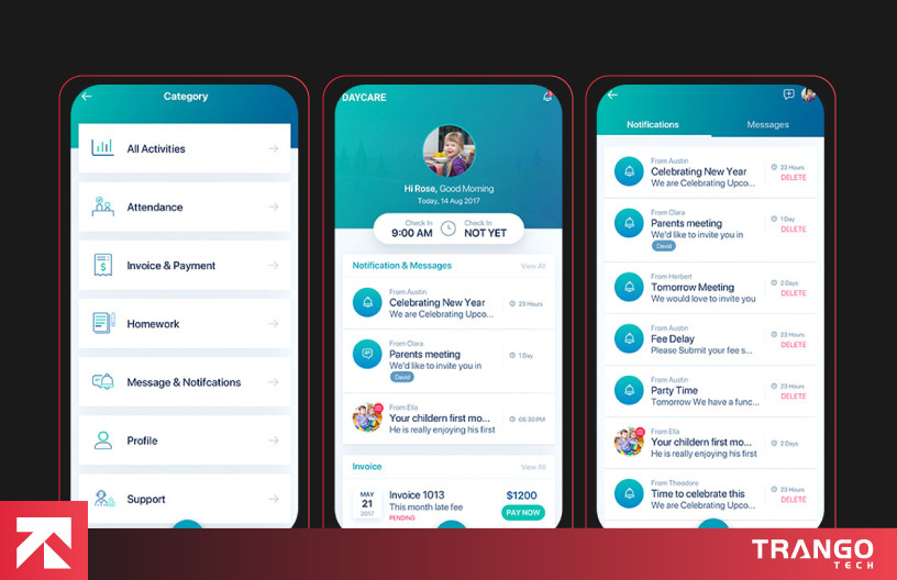 illustrating childcare app