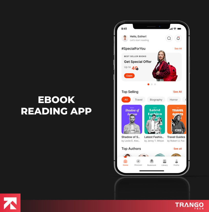 illustration of ebook reading app
