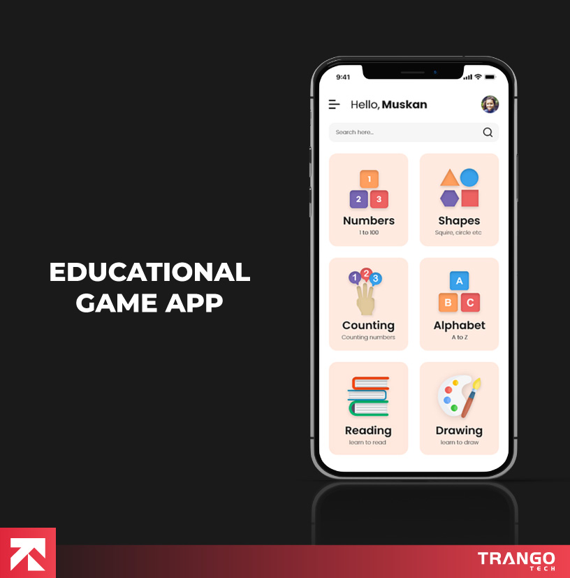 illustration of educational game app