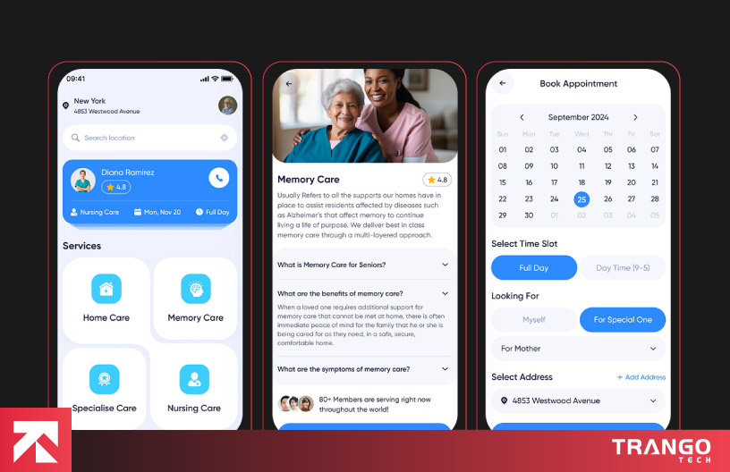 illustrating elder care app