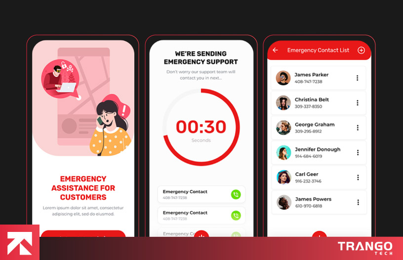 illustrating emergency assistance app
