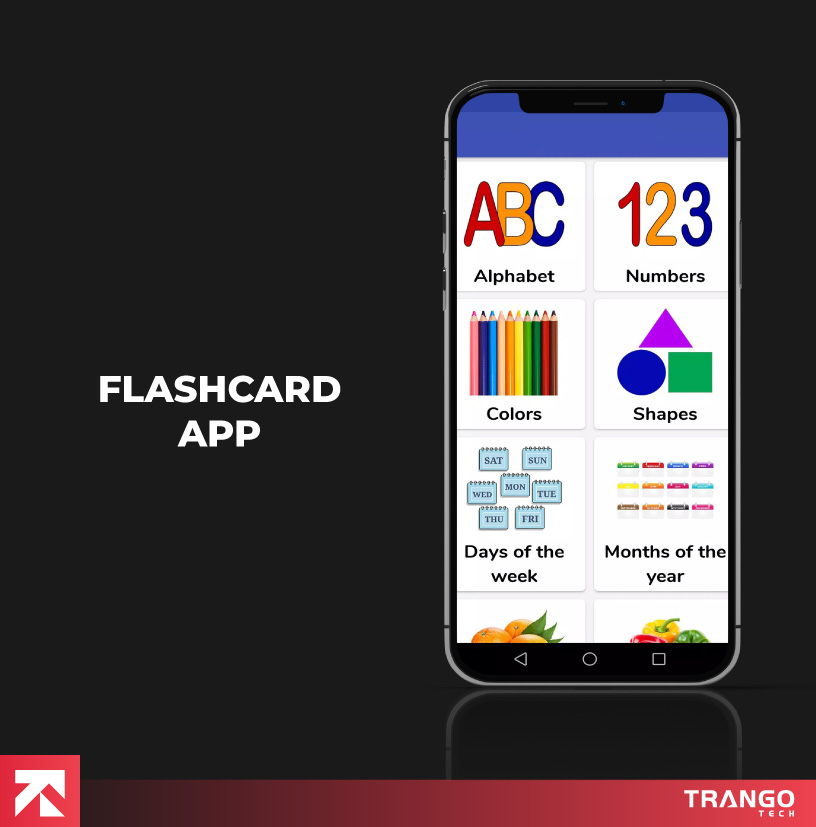 illustration of flashcard app
