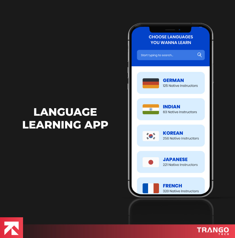 illustration of language learning app
