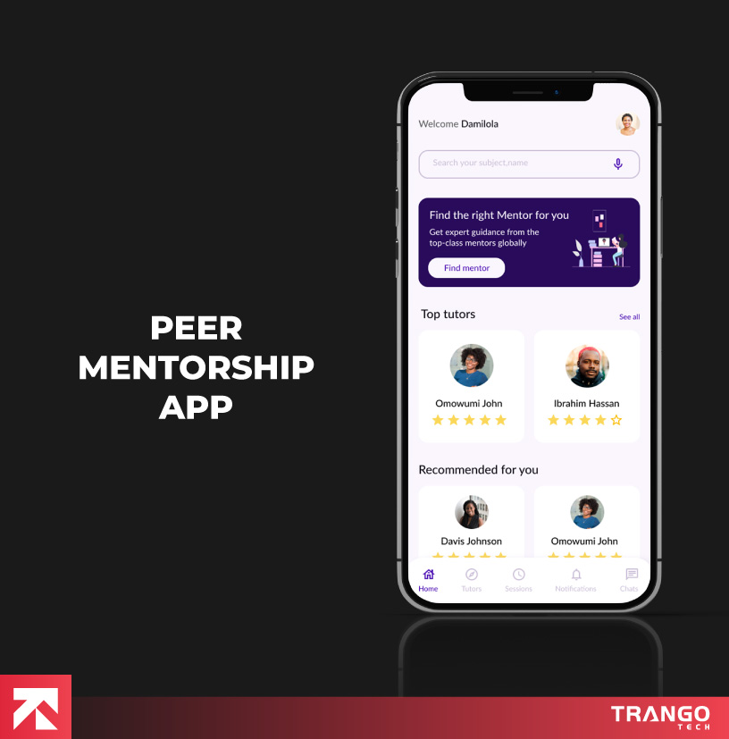 illustration of peer mentorship app