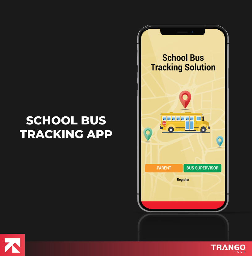 illustration of school bus tracking app