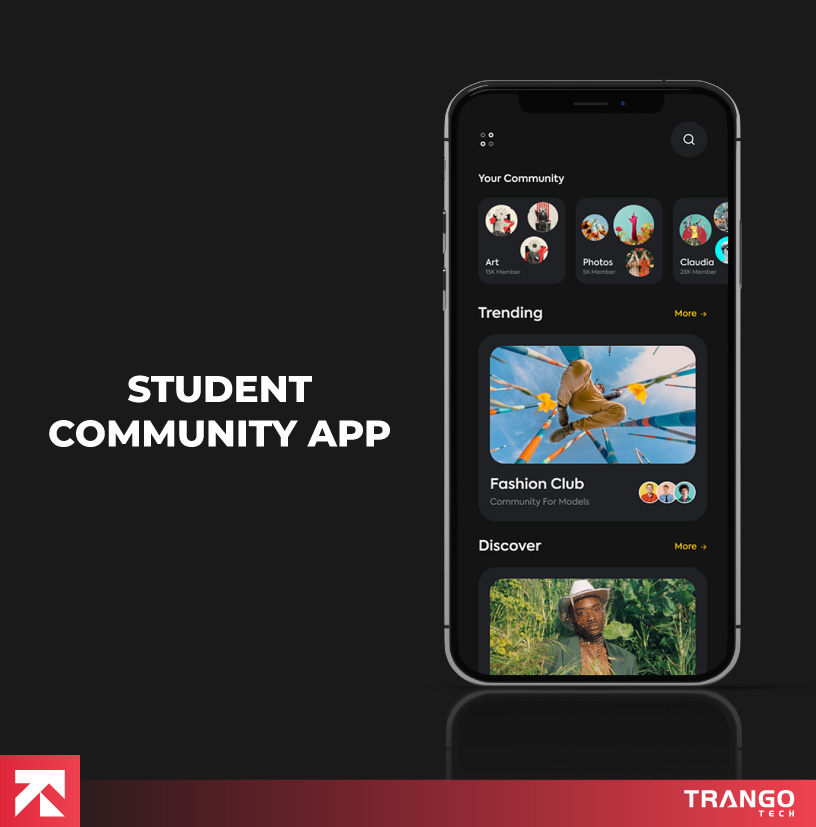illustration of student community app