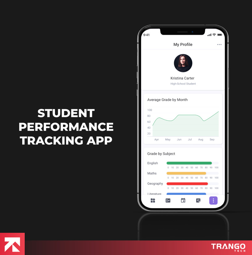 illustration of student performance tracking app