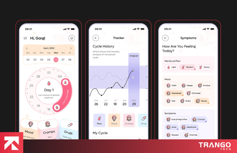 illustrating women healthcare app