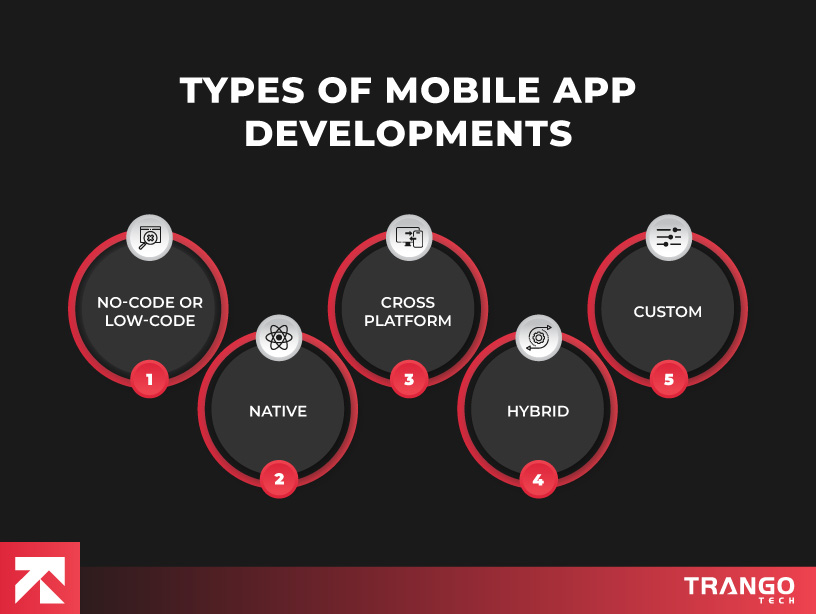 infographic showing types of mobile app developments