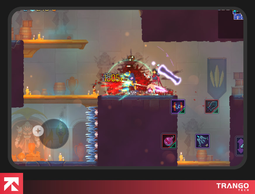 showing gameplay screen of Dead Cells on android