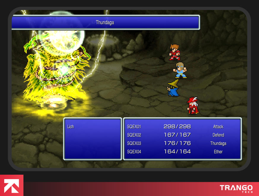 showing gameplay screen of Final Fantasy on android