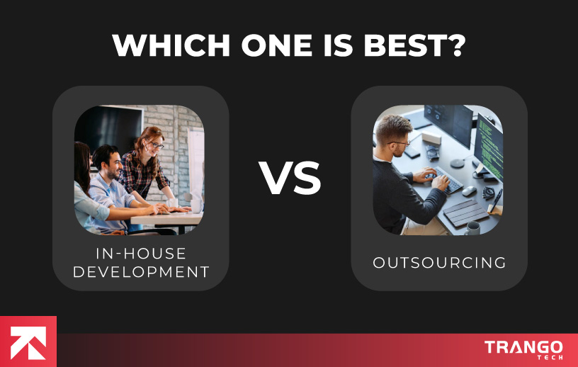 illustrating comparison of in-house development vs outsourcing