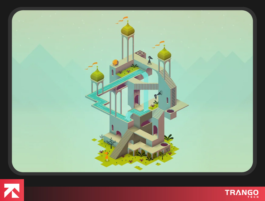 showing gameplay screen of monument valley on android