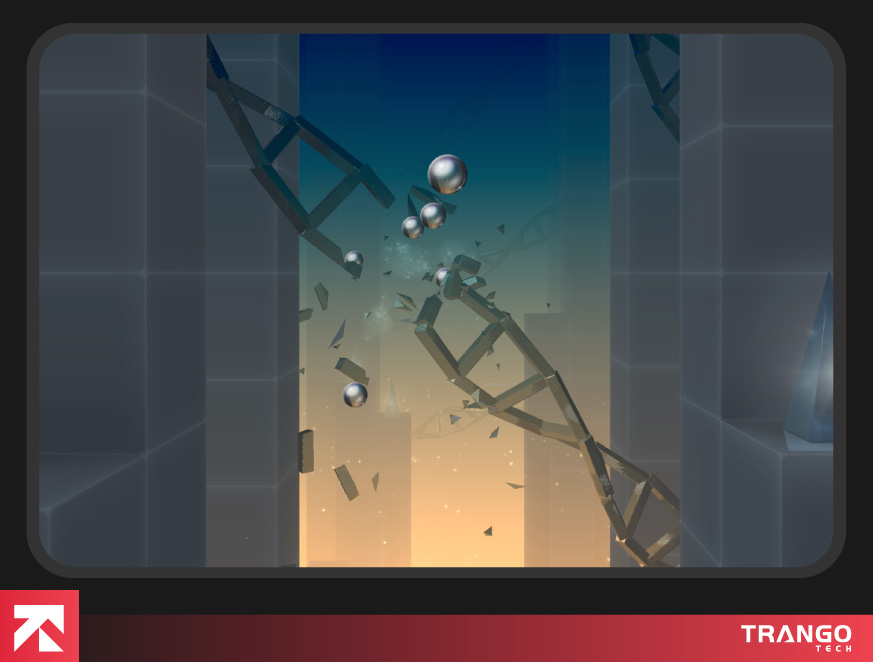 showing gameplay screen of Smash Hit on android