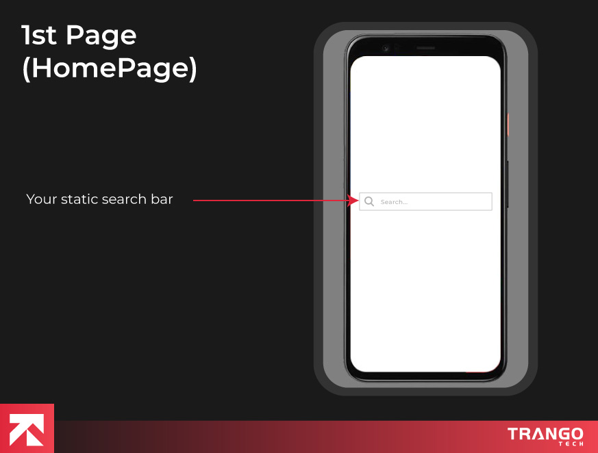 showing how would 1st page of android app will look after implementing our instructions
