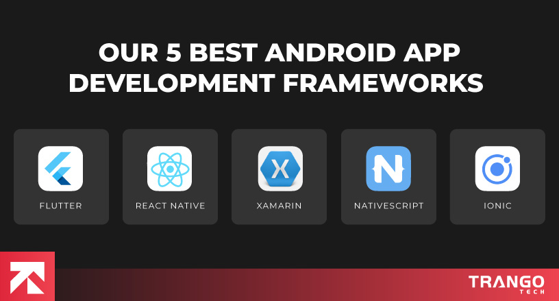 infographic showing our top picked android app development frameworks