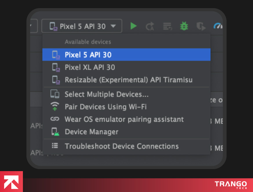 showing how to run the emulator