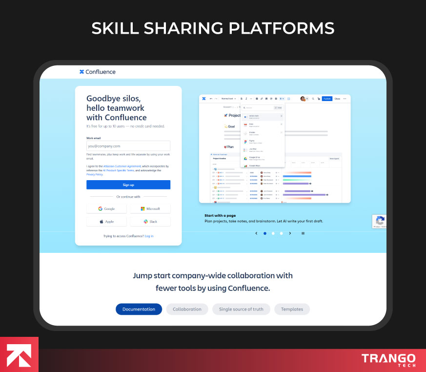 showing an example of skill sharing web app