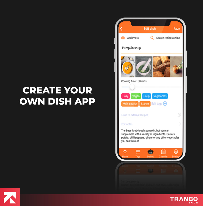 showing make your own dish app idea on a mobile screen