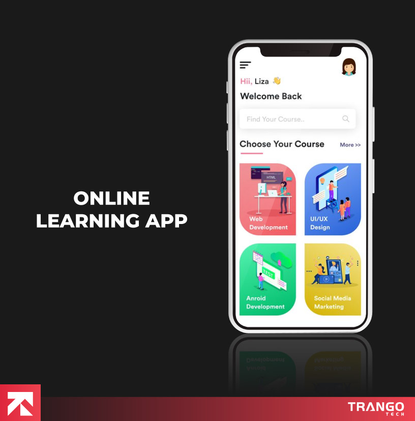 online learning app showing as power apps example
