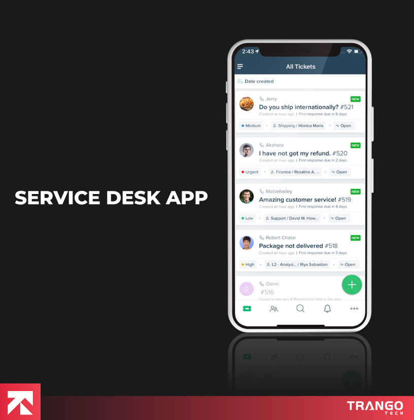 service desk app image shown as a power apps example 