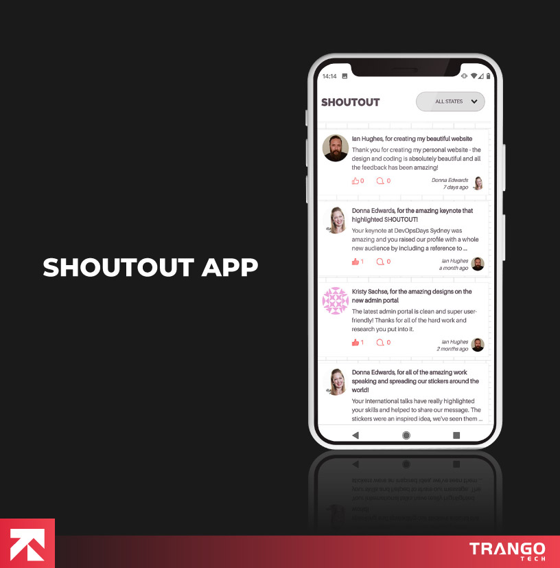 shoutout app image shown as a power apps examples 