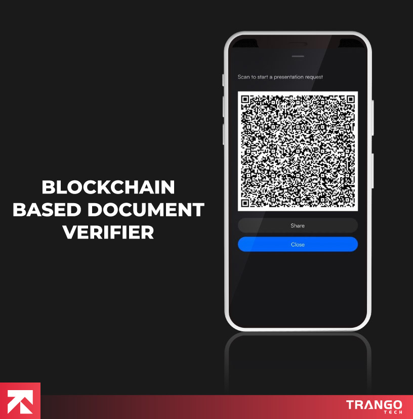 Appscreen of blockchain based document verifier