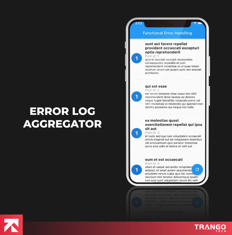 Error Log Aggregator app screen