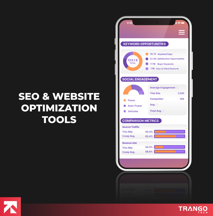 SEO Website Optimization Tools app screen