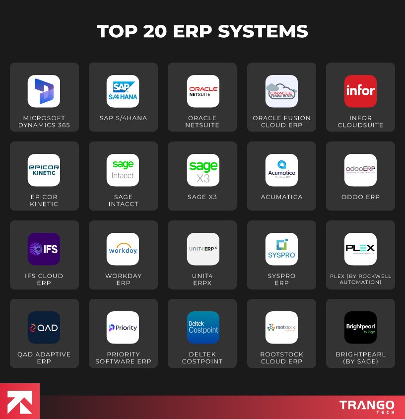 top 20 erp systems in 2025