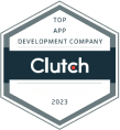 Clutch award we won for a top app development company in 2023