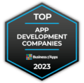 showing BusinessofApps award we won for a top app development companies in 2023